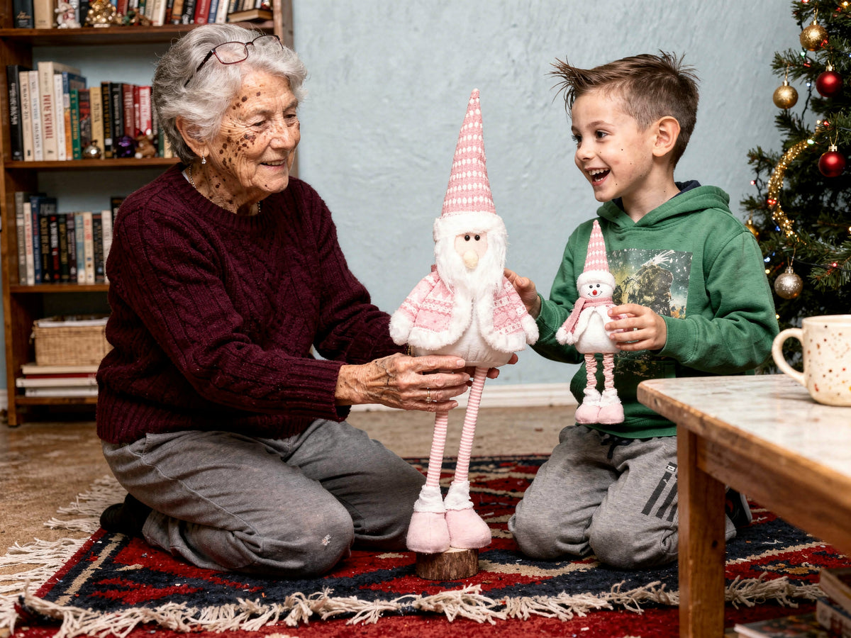 Pink Christmas Family Dolls