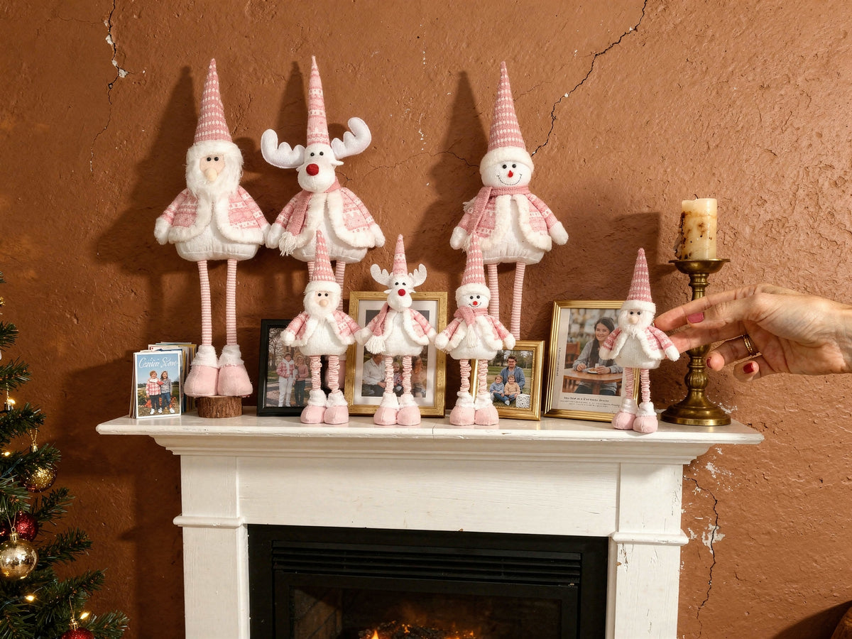 Pink Christmas Family Dolls